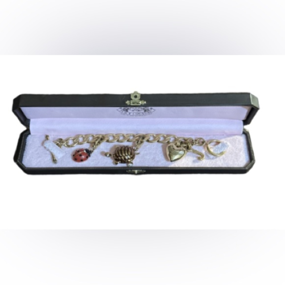 Vintage juicy couture Charm Bracelet with Ladybug turtle and Heart